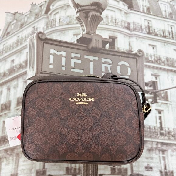 Coach CR135 Jamie Camera Bag In Signature Canvas IN BROWN BLACK - Picture 2 of 9